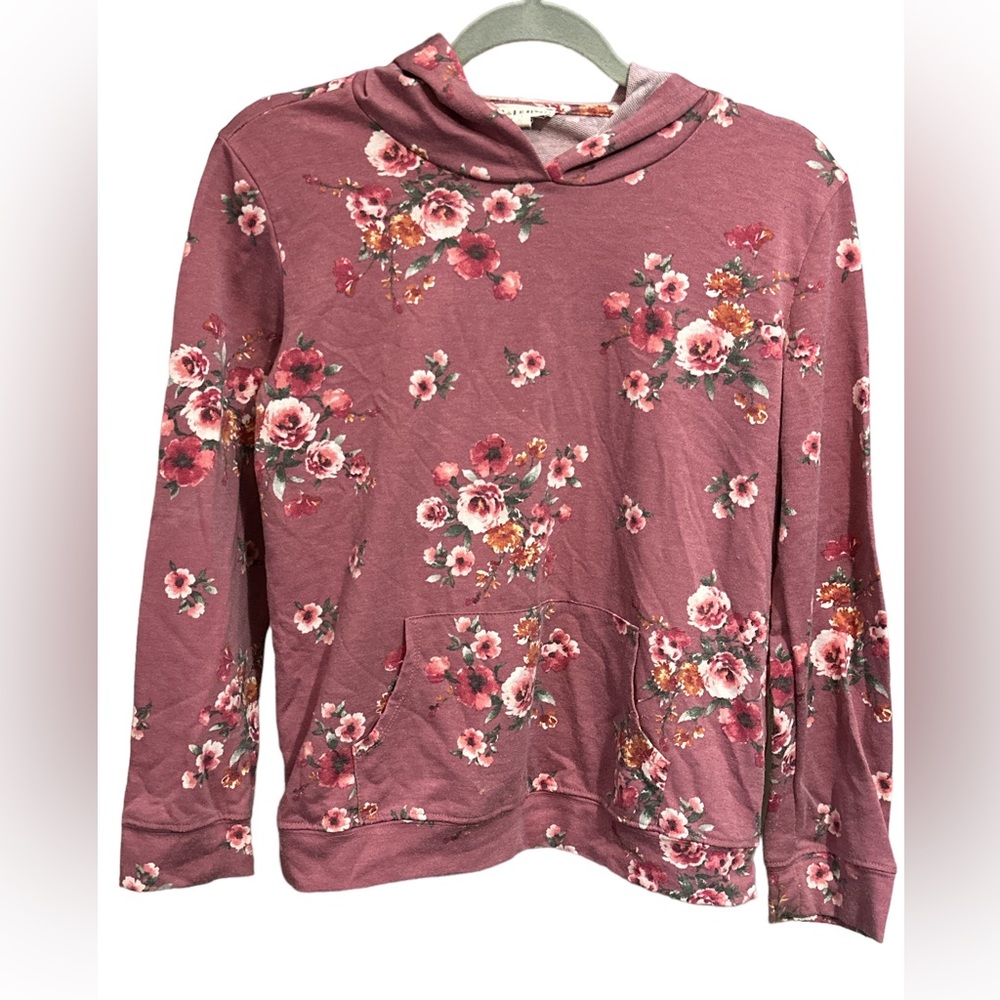Crown of heart long sleeve top with hoodie -XL